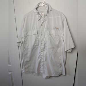 World Wide Sportsman Fishing Shirt Short Sleeve Pale Gray Size Large